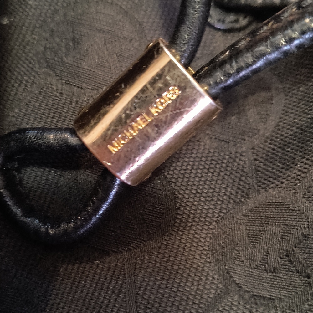 Michael Kors Black Nylon and Leather Trim Signature Hobo Bag with Gold Hardware - Picture 2 of 8